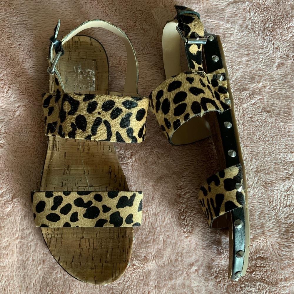 Dolce Vita Pony Hair Leopard Sandal Studs US 6